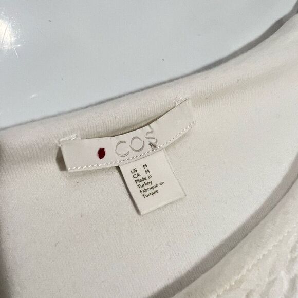 COS Women's Cream 3/4 Sleeves Top Size Medium - Picture 9 of 12